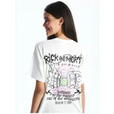 LC Waikiki Women's Crew Neck Rick and Morty Printed Short Sleeve T-Shirt