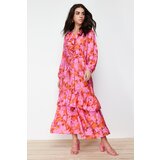 Trendyol Pink Collar Ruffle Detailed Woven Dress | Shoptok.si