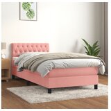 vidaXL Box spring postelja z vzmetnico roza 100x200 cm žamet Cene