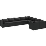 The Living Store Vrtna sedežna garnitura 9-delna z blazinami črn poli ratan - Vrtna Sedežna Garnitura, (21625558) | Shoptok.si