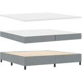  Krevet s opruga kutije Svijetlo siva 200 x 200 cm tkanina Slike