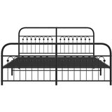  Metalni okvir kreveta uzglavlje i podnožje crni 183x213 cm | shoptok.hr