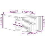  Noćni ormarić za montažu na zid 2 pcs Crna 34,5 x 33 x 20 cm | shoptok.hr