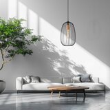  Luster na sajli OVELLA 1xE27/15W/230V, prečnik 25 cm, crna/borovina | Eponuda.com