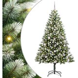 Umjetna jelka s pantenom i pahuljicama Zelena i bijela 180 cm | Eponuda.com