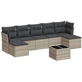 Maison Chic Seti vrtnega pohištva - Vrtna garnitura - Vrtni pohištvo set 8-delna z blazinami sv. siv poli ratan, (21799835) | Shoptok.si