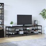 vidaXL TV omarica črna 200x30x50 cm inženirski les in kovina Cene