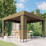 vidaXL paviljon z dvojno streho 3x3x2,7 m taupe 180 g/m² | Shoptok.si