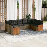 vidaXL 9-dijelni set vrtnih sofa od poliratana s jastucima sivi | shoptok.hr