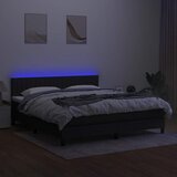 Krevet box spring s madracem LED crni 180x200 cm od tkanine | Eponuda.ba