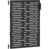 vidaXL Vrtna vrata Črna 105 x 125 cm Jeklo s prašnim premazom | Shoptok.si