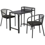 Gardenson SET ZA BALKON DELOS kovina barve grafita, siva | Shoptok.si
