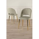 Hanah home set trpezarijskih stolica Pane 8 kom, krem tkanina Babyface, zlatne metalne noge | Eponuda.com