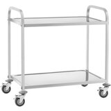 Royal Catering Heavy-Duty Catering Waiter Trolley with 2 Stainless Steel Shelves - 160 kg Capacity, (21740215) | Shoptok.si
