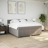  Krevet s oprugama i madracem smeđesivi 200x200 cm od tkanine | shoptok.hr