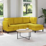  Komplet pohištva za dnevno sobo z blazino 4 pcs Rumena Žamet, (5000272724) | Shoptok.si