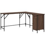  Radni stol smeđa boja hrasta 141x141x75 cm konstruirano drvo | shoptok.hr