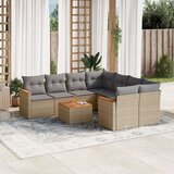  9-dijelni set vrtnih sofa s jastucima bež od poliratana Cijene