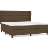 vidaXL Box spring postelja z vzmetnico temno rjav 200x200 cm blago, (21118465) | Shoptok.si