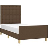  Posteljni okvir z vzglavjem temno rjav 80x200 cm blago, (20907048) | Shoptok.si