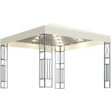 vidaXL Paviljon z LED lučkami 3x3 m krem blago Cene