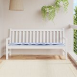 vidaXL Zunanja blazina za klopi modre in bele črte 180x50x4 cm Oxford tkanina | Shoptok.si
