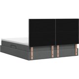  LED krevet za pohranu s madracem Tamnosiva 200 x 200 cm Tkanina | shoptok.hr