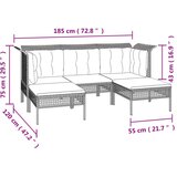  Sedežna garnitura 5-delna z blazinami siv poli ratan | Shoptok.si