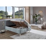 Meise Möbel Svetlo modra oblazinjena zakonska postelja z letvenim dnom 140x200 cm Mattis – | Shoptok.si