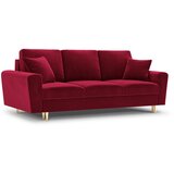 Cosmopolitan Design Rdeča žametna raztegljiva sedežna garnitura s prostorom za shranjevanje 235 cm Kyoto – | Shoptok.si