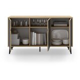 Marckeric Crna/u prirodnoj boji niska komoda u dekoru hrasta 140x79 cm Nola – | shoptok.hr