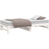  Izvlečna dnevna postelja bela 2x(75x190) cm trdna borovina, (20787831) | Shoptok.si