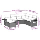  7-dijelni set vrtnih sofa svjetlosivi od poliratana | shoptok.hr