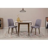 Woody Fashion vina 0701 - walnut, grey walnutgrey extendable dining table & chairs set (3 pieces) Cene