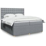 vidaXL Krevet s oprugama i madracem svjetlosivi 200 x 200cm od tkanine | shoptok.hr