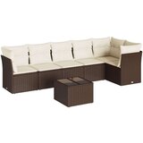 vidaXL 7-dijelni set vrtnih sofa od poliratana s jastucima smeđi | shoptok.hr