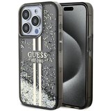 Guess Liquid Glitter Gold Stripes ovitek za iPhone 15 Pro, Črn Cene