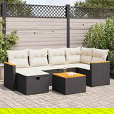 vidaXL 7-dijelni set vrtnih sofa od poliratana s jastucima crni | shoptok.hr