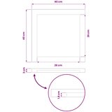  Pravokutni stolni vrh 40 x 40 x 3,5 cm Četvrtasti Prirodna | shoptok.hr