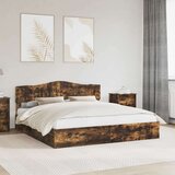  Postelja s shranjevanjem z vzglavjem Dimljeni oreh 180 x 200 cm, (5000105750) | Shoptok.si