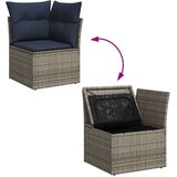  Vrtna garnitura - 9-dijelni set vrtnih sofa poliratan i bagrem s jastucima sivi - Siva sa spremištem 1 | shoptok.hr