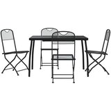  5-dijelni vrtni blagovaonski set antracit metalni mrežasti Antracitno siva Dužina stola 110 cm | shoptok.hr