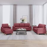 The Living Store Sedežna garnitura z vzglavniki 4-delna vinsko rdeče blago - Sedežna Garnitura, (21471128) | Shoptok.si