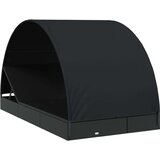 LEŽAJ za sunčanje za 2 osobe crni 211 x 112 x 140 cm poliratan | shoptok.hr