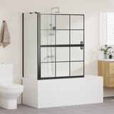  Ekran za kadu i tuš Crna i prozirna 100 x 68 x 128 cm | shoptok.hr