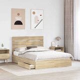  Postelja s shranjevanjem z vzglavjem Sonoma hrast 140 x 200 cm, (5000106638) | Shoptok.si