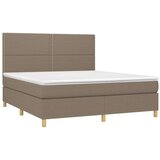  Krevet s oprugama i madracem smeđesivi 160x200 cm tkanina | shoptok.hr