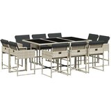  11-dijelni vrtni blagovaonski set s jastucima svijetlosivi | shoptok.hr