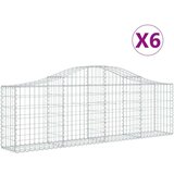  Obokana gabionska košara 6 kosov 200x30x60/80cm cinkano železo, (20758346) | Shoptok.si