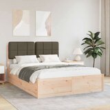vidaXL krevetni okvir s tapiciranim uzglavljem sivo-smeđa 160 x 200 cm | shoptok.hr